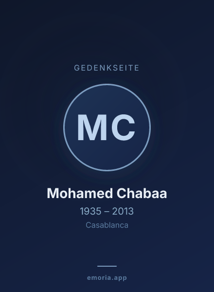 Gedenkportrait von Mohamed Chabaa