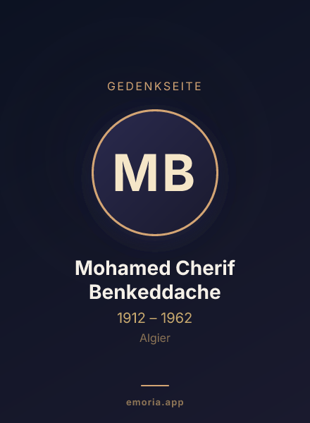 Gedenkportrait von Mohamed Cherif Benkeddache