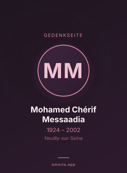 Gedenkportrait von Mohamed Chérif Messaadia