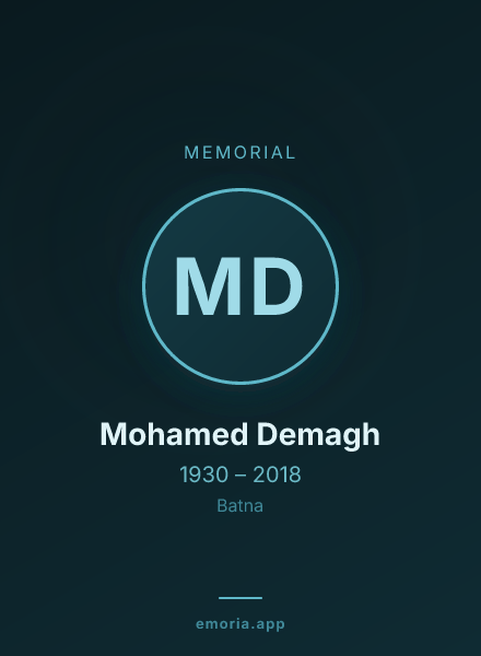 Memorial portrait of Mohamed Demagh