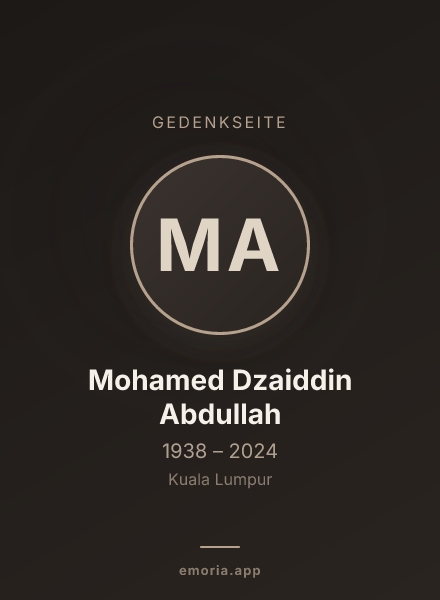 Gedenkportrait von Mohamed Dzaiddin Abdullah