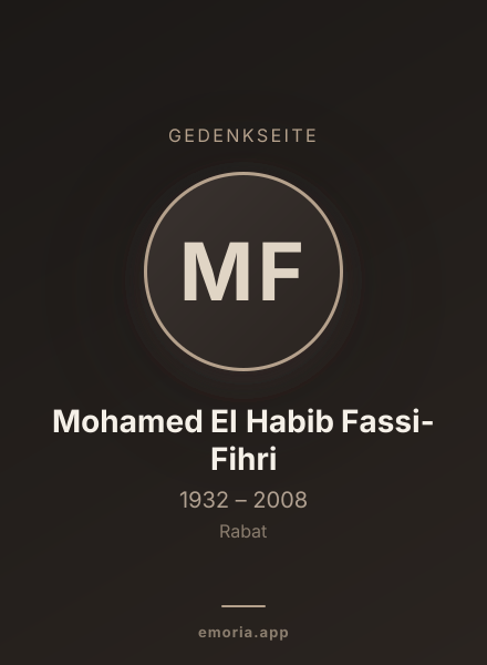 Gedenkportrait von Mohamed El Habib Fassi-Fihri