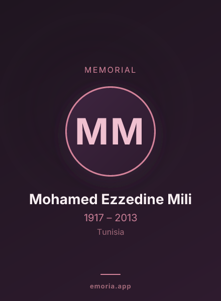 Memorial portrait of Mohamed Ezzedine Mili