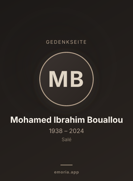 Gedenkportrait von Mohamed Ibrahim Bouallou