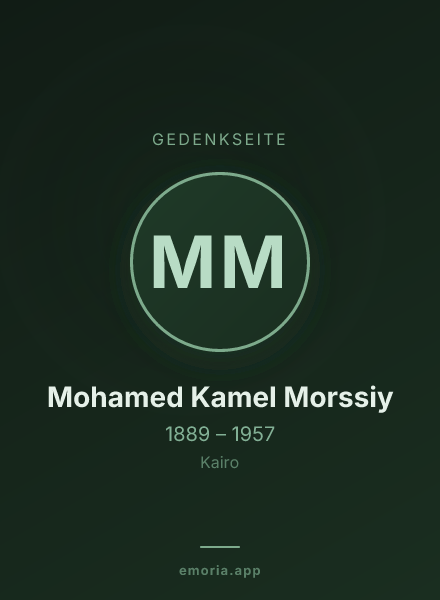 Gedenkportrait von Mohamed Kamel Morssiy