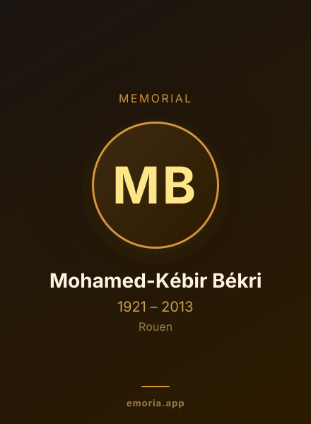 Memorial portrait of Mohamed-Kébir Békri