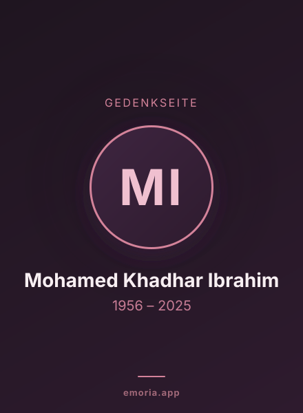 Gedenkportrait von Mohamed Khadhar Ibrahim