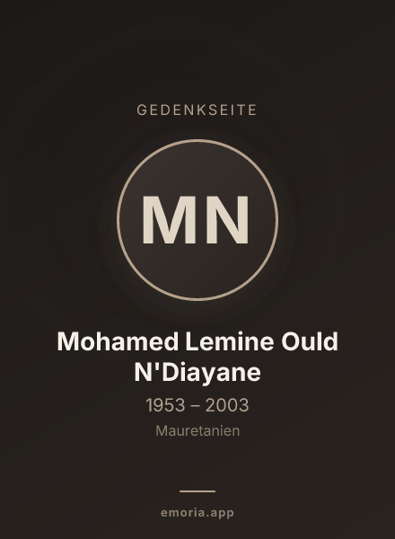 Gedenkportrait von Mohamed Lemine Ould N'Diayane