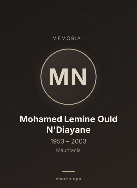 Memorial portrait of Mohamed Lemine Ould N'Diayane