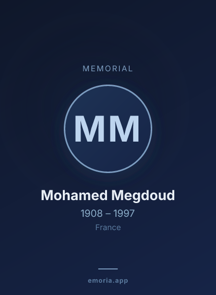Memorial portrait of Mohamed Megdoud