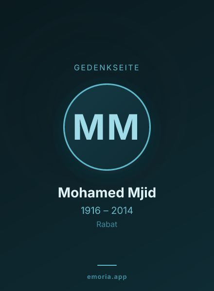 Gedenkportrait von Mohamed Mjid