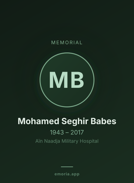 Memorial portrait of Mohamed Seghir Babes