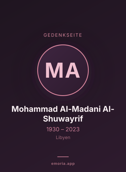Gedenkportrait von Mohammad Al-Madani Al-Shuwayrif