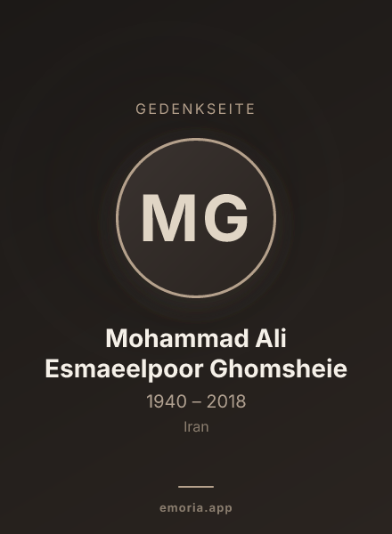 Gedenkportrait von Mohammad Ali Esmaeelpoor Ghomsheie