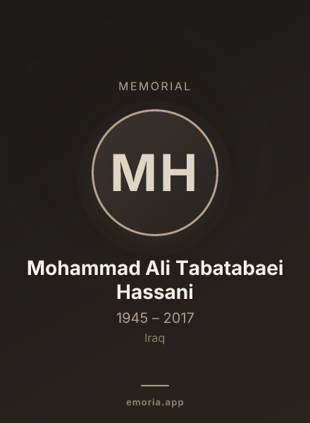 Memorial portrait of Mohammad Ali Tabatabaei Hassani