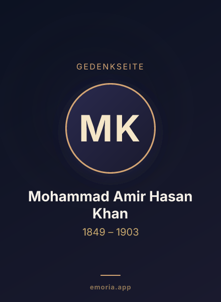 Gedenkportrait von Mohammad Amir Hasan Khan