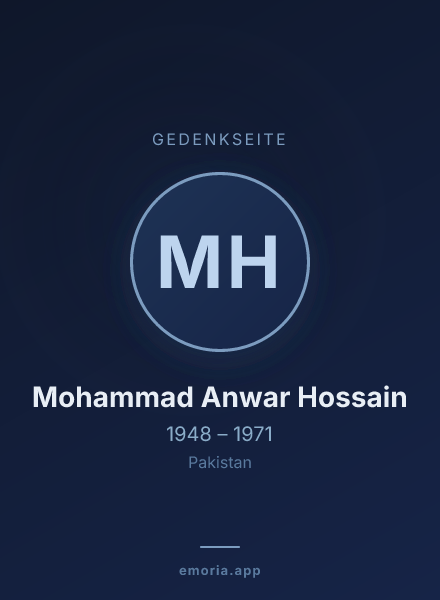 Gedenkportrait von Mohammad Anwar Hossain