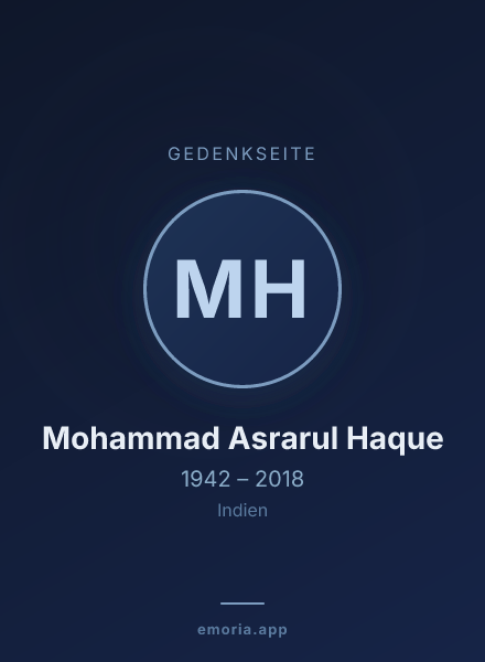 Gedenkportrait von Mohammad Asrarul Haque