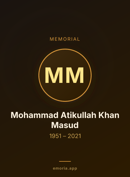 Memorial portrait of Mohammad Atikullah Khan Masud