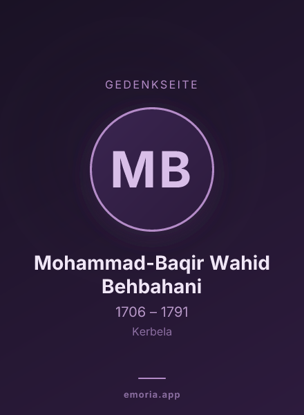 Gedenkportrait von Mohammad-Baqir Wahid Behbahani