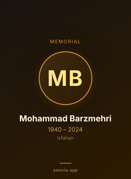 Memorial portrait of Mohammad Barzmehri