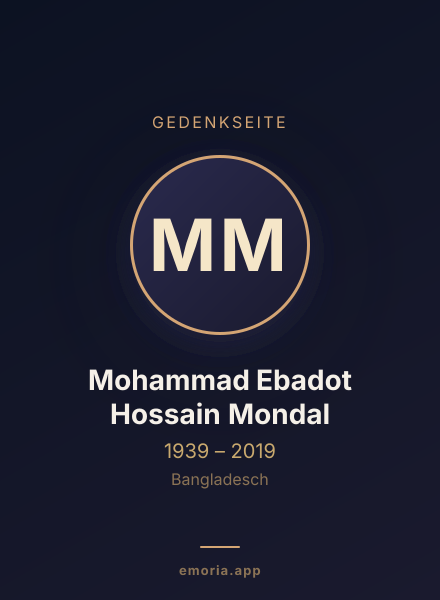 Gedenkportrait von Mohammad Ebadot Hossain Mondal