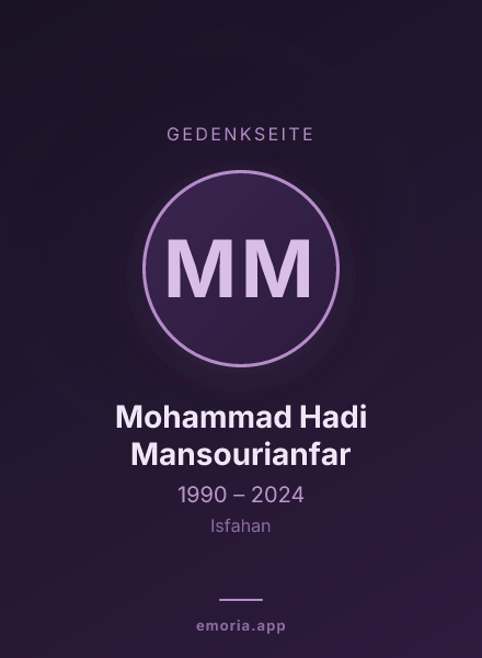 Gedenkportrait von Mohammad Hadi Mansourianfar