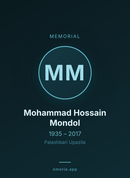 Memorial portrait of Mohammad Hossain Mondol