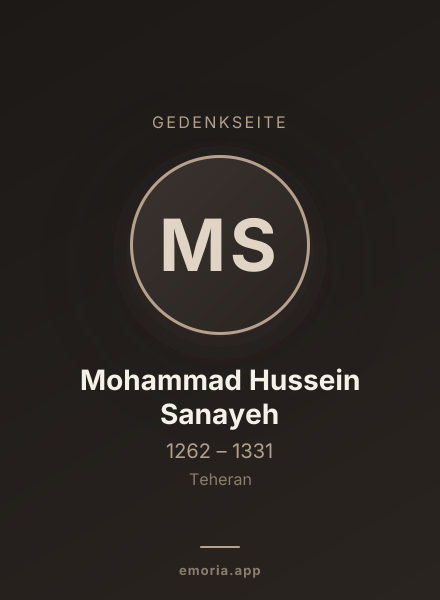 Gedenkportrait von Mohammad Hussein Sanayeh