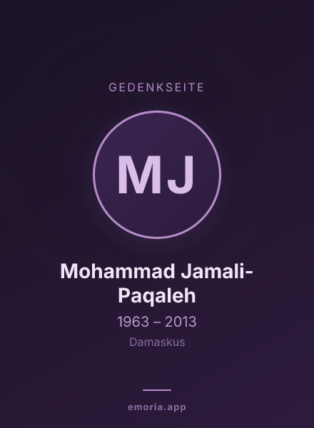 Gedenkportrait von Mohammad Jamali-Paqaleh