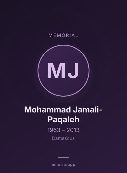 Memorial portrait of Mohammad Jamali-Paqaleh