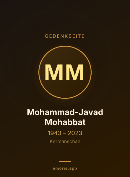Gedenkportrait von Mohammad-Javad Mohabbat