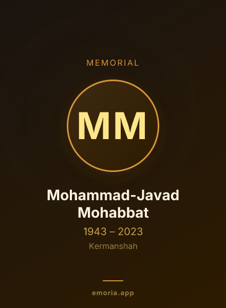 Memorial portrait of Mohammad-Javad Mohabbat