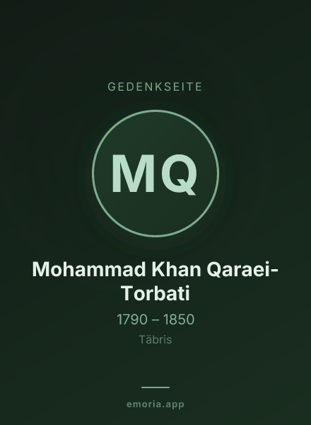 Gedenkportrait von Mohammad Khan Qaraei-Torbati