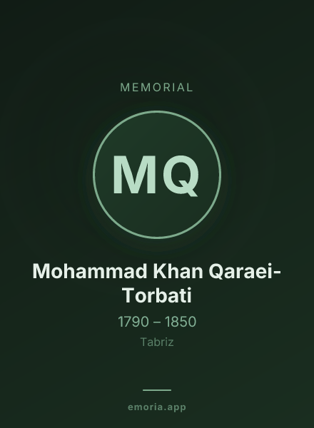 Memorial portrait of Mohammad Khan Qaraei-Torbati