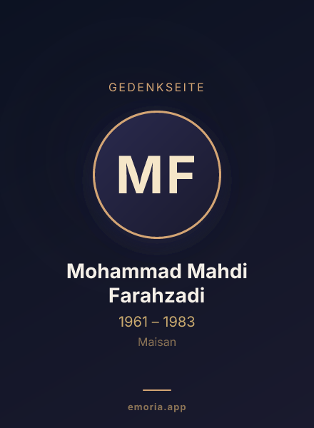 Gedenkportrait von Mohammad Mahdi Farahzadi