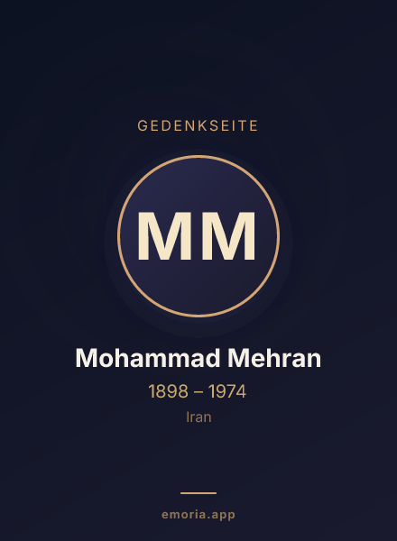 Gedenkportrait von Mohammad Mehran
