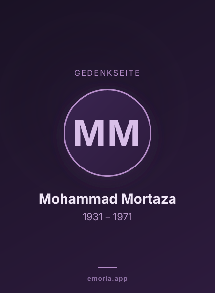 Gedenkportrait von Mohammad Mortaza