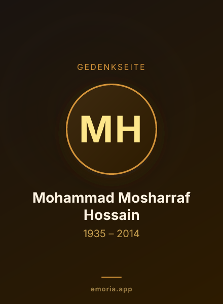 Gedenkportrait von Mohammad Mosharraf Hossain