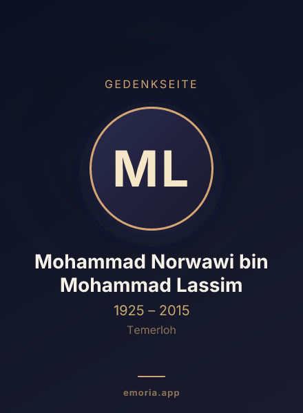 Gedenkportrait von Mohammad Norwawi bin Mohammad Lassim