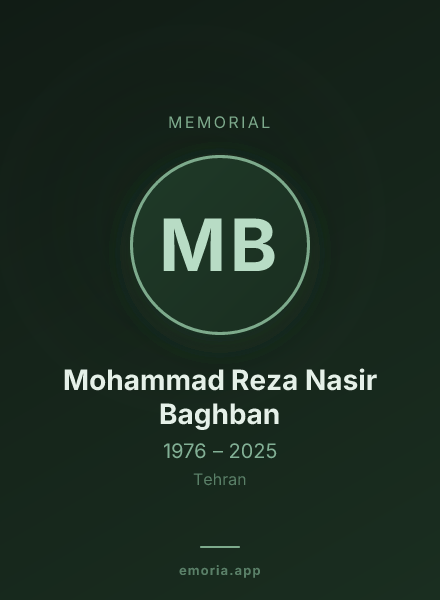 Memorial portrait of Mohammad Reza Nasir Baghban