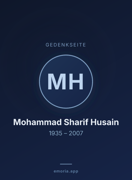 Gedenkportrait von Mohammad Sharif Husain