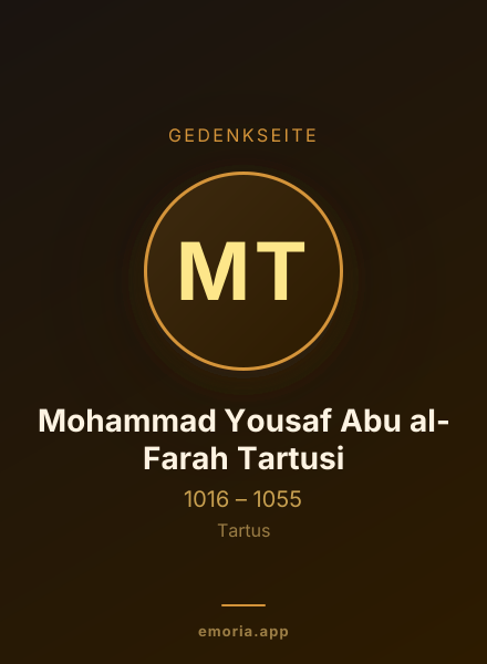 Gedenkportrait von Mohammad Yousaf Abu al-Farah Tartusi