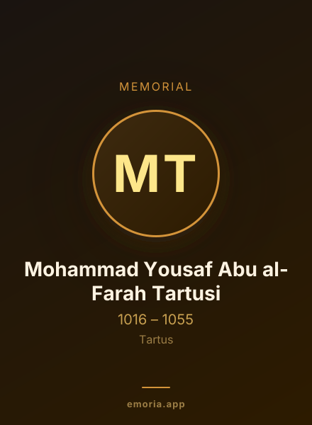 Memorial portrait of Mohammad Yousaf Abu al-Farah Tartusi