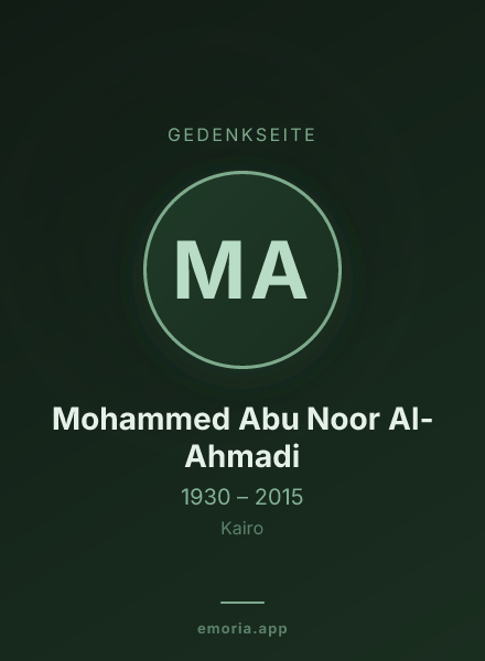 Gedenkportrait von Mohammed Abu Noor Al-Ahmadi