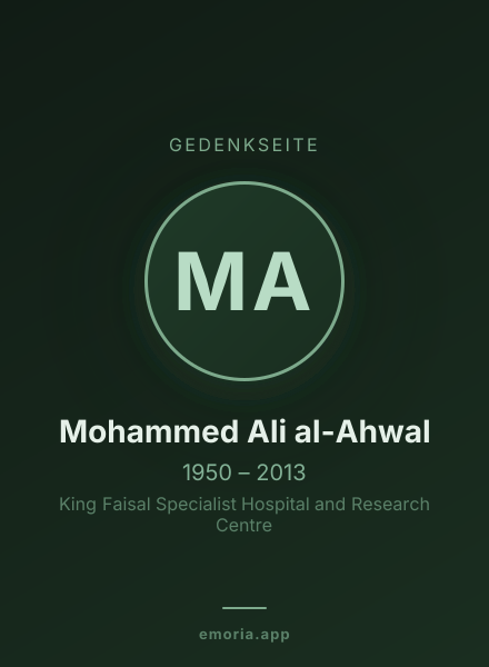 Gedenkportrait von Mohammed Ali al-Ahwal