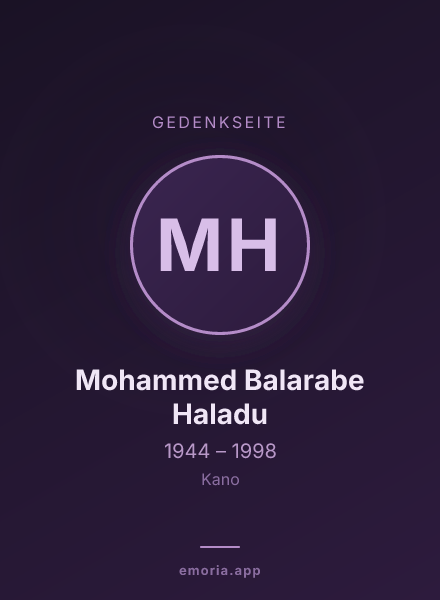 Gedenkportrait von Mohammed Balarabe Haladu