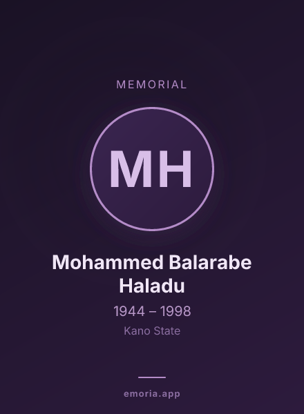 Memorial portrait of Mohammed Balarabe Haladu