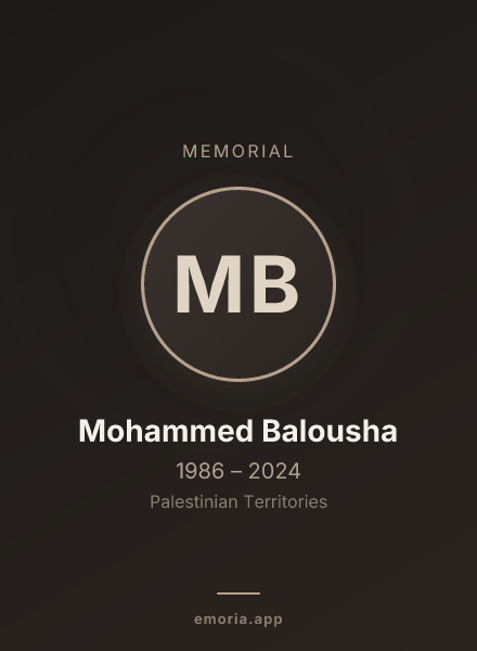 Memorial portrait of Mohammed Balousha