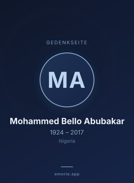 Gedenkportrait von Mohammed Bello Abubakar